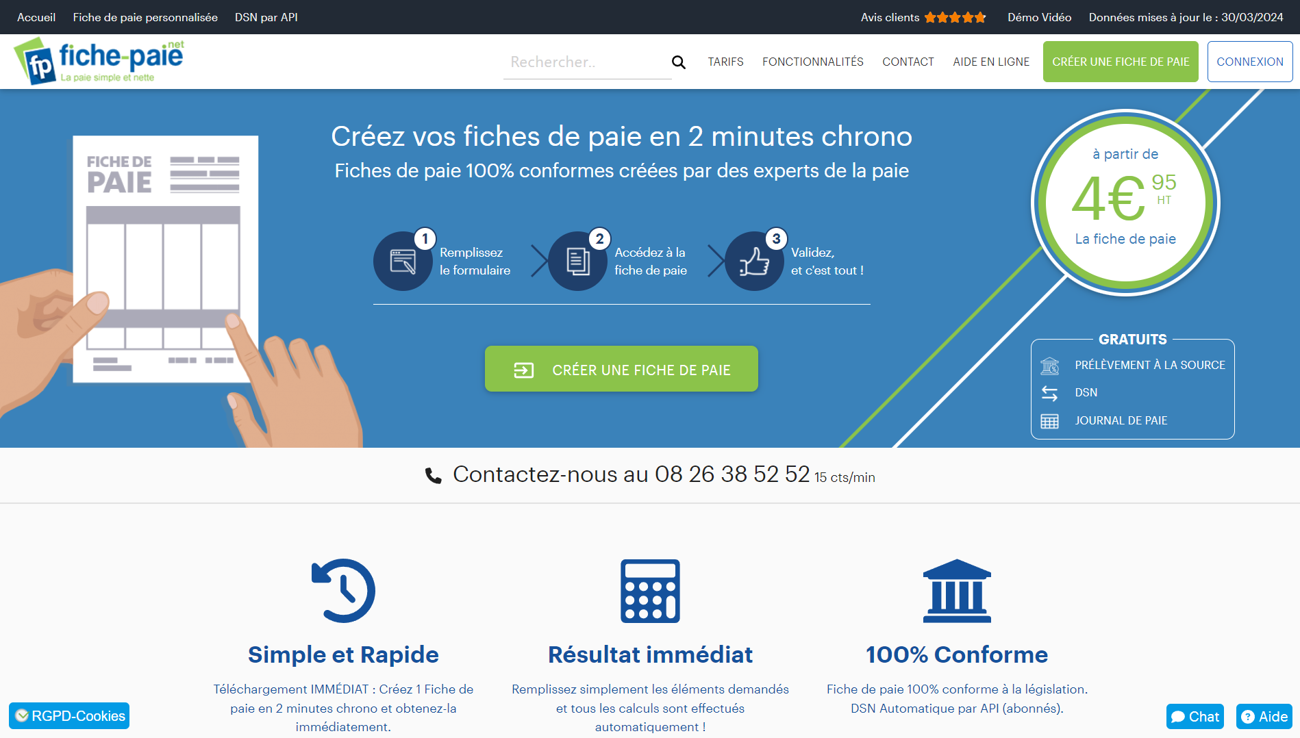 Preview du site Fiche-paie.net